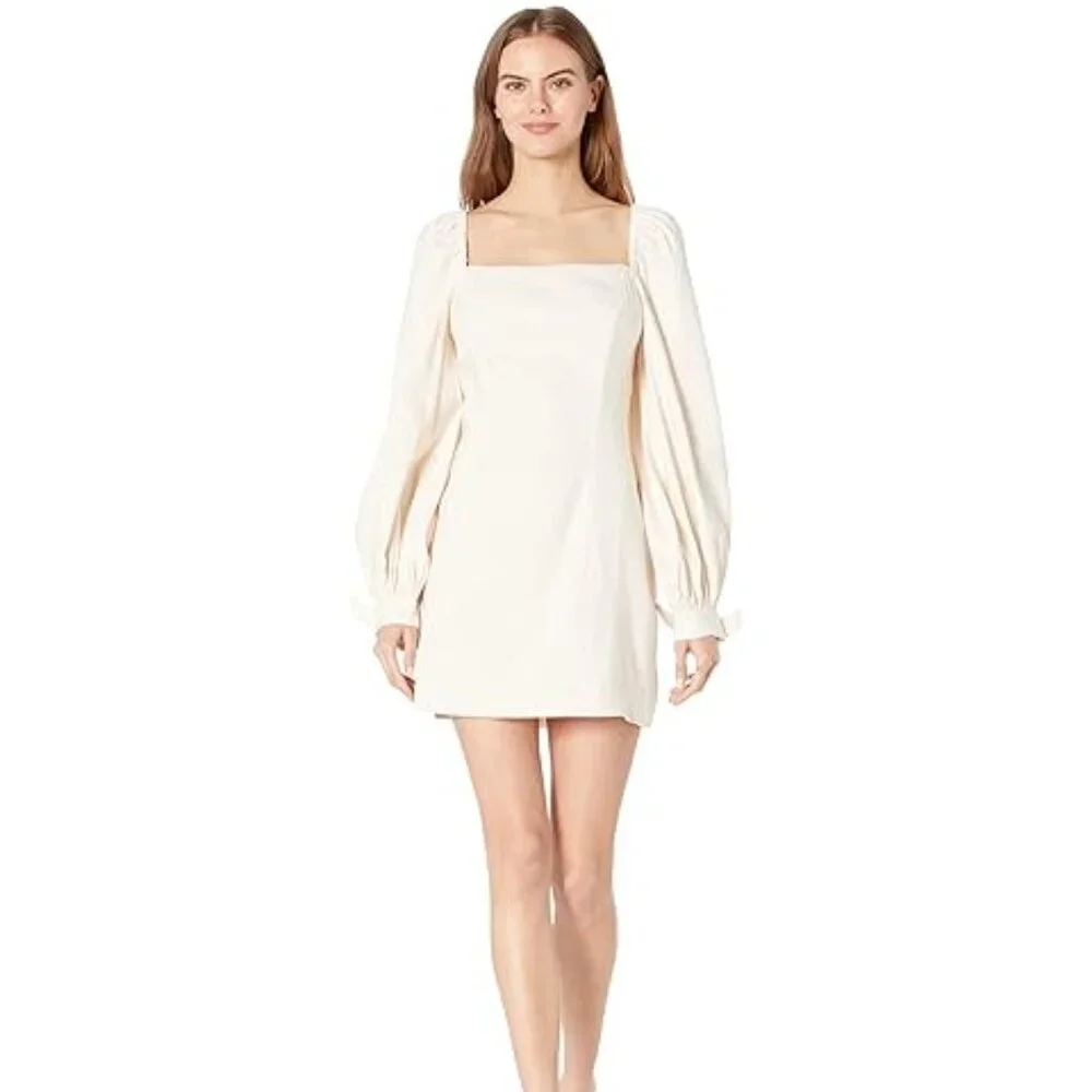 TED BAKER Britnie Puff Sleeve Dress Nude 8 (Ted 3) NWT - Picture 2 of 9